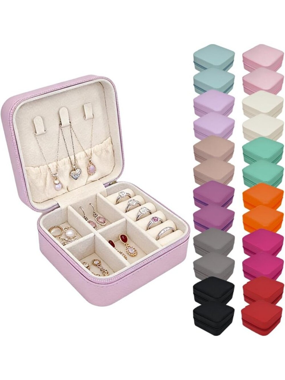 Portable Mini Travel Jewelry Box Organizer - 24 Pcs, Tangle-Free for Earrings